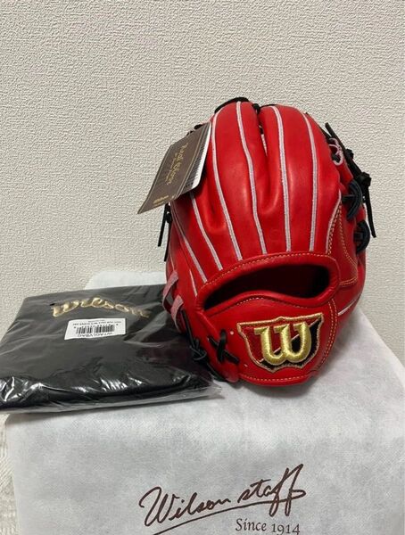 新品◆wilson staff DUAL 硬式グラブ 1723型 Eオレンジ 内野手用