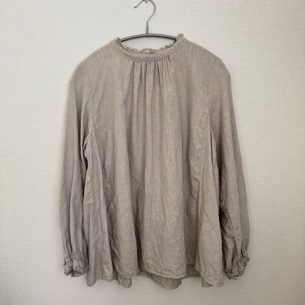 nest Robe ネストローブ リネン フリルネック ブラウス 2way