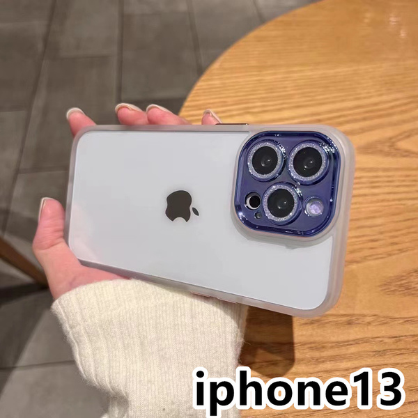 iphone13ケース カーバー レンズ保護付き 透明 お洒落 韓国 軽量 ケース 耐衝撃 高品質 ホワイト376