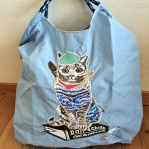 新品未使用 刺繍 ネコちゃん エコバッグ トートバッグ