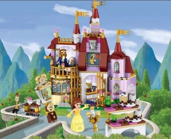 ★ディズニープリンセス★LEGO 互換ブロック 美女と野獣シャンボール城ランド