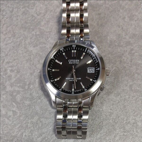 CITIZEN エコドライブ 電波ソーラー H415-S045495 美品 【裏面記名あり 】
