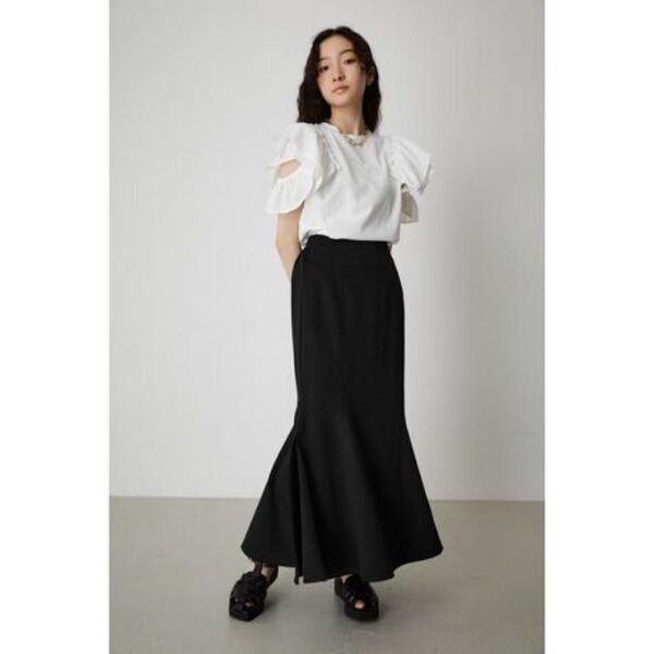 AZUL フリルノースリーブTシャツ M ホワイト