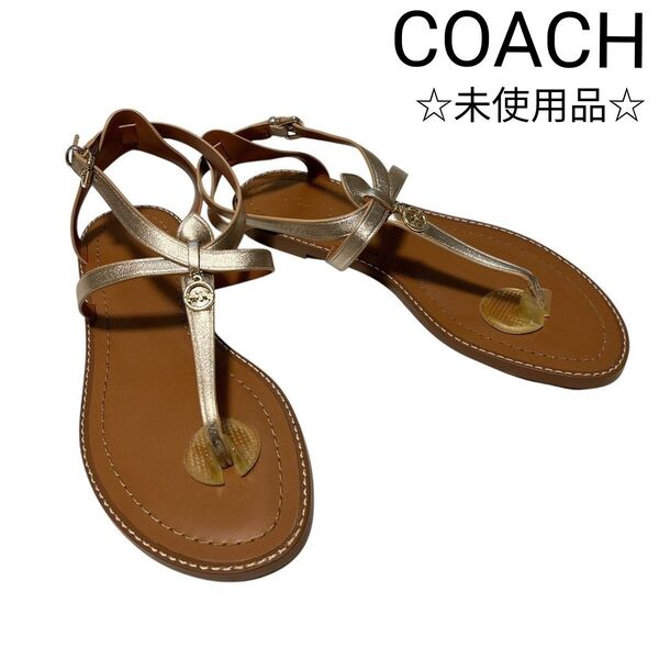 【COACH】コーチ 馬車ロゴ サンダル 24.5cm〜25cm EUサイズ:38.5