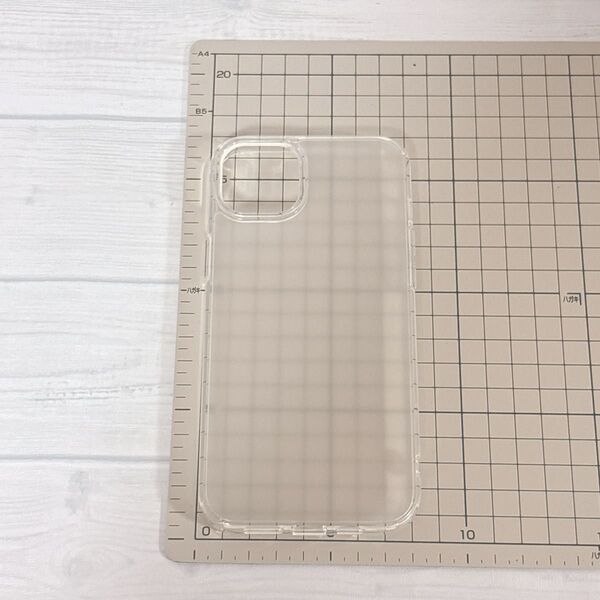 iPhone14Plus 用 ケース 半透明 バンパー PC背面 衝撃吸収 傷つけ防止マットタイプ ワイヤレス充電対応