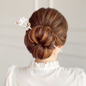 【価格相談歓迎】簪 かんざし 一本簪 蓮の花 ヘアアクセサリー 一本 和装 髪飾り ヘアピン パール 可愛い