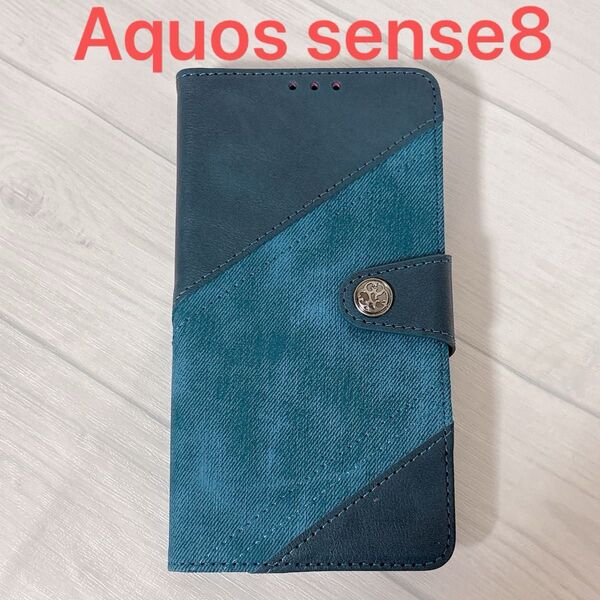 【価格相談歓迎】 Aquos sense8 ケース スマホケース 全面保護 薄型 軽量 防水 マグネット 6.1インチ ブルー