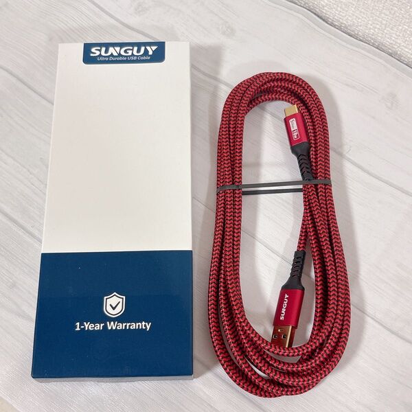USB Type C ケーブル 3M USB-A & USB-C 5Gbps高速データ転送 金メッキコネクタ ナイロン編み