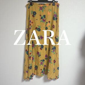 ZARA ザラ フラワープリント ロングスカート