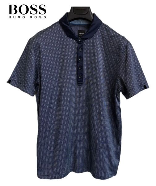 HUGO BOSS ヒューゴボス シャイニーコットン ポロシャツ BLUE