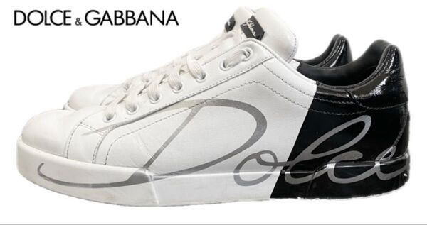 定価121,000円 DOLCE&GABBANA ドルチェ&ガッバーナ 9 ポルトフィーノ スニーカー DGロゴ ITALY