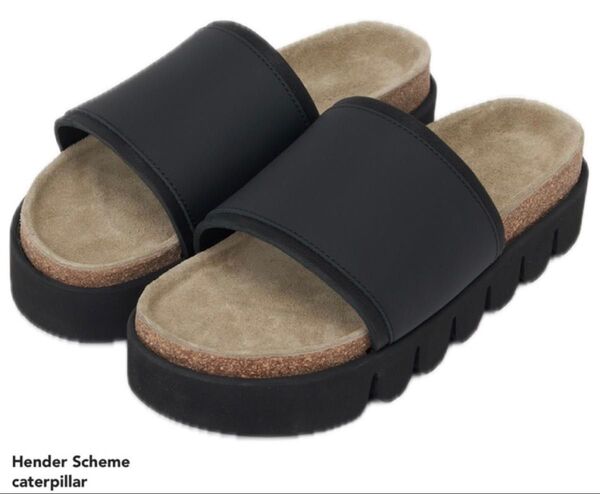定価38,500円 Hender Scheme エンダースキーマー caterpillar-BLACK カマボコ サンダル