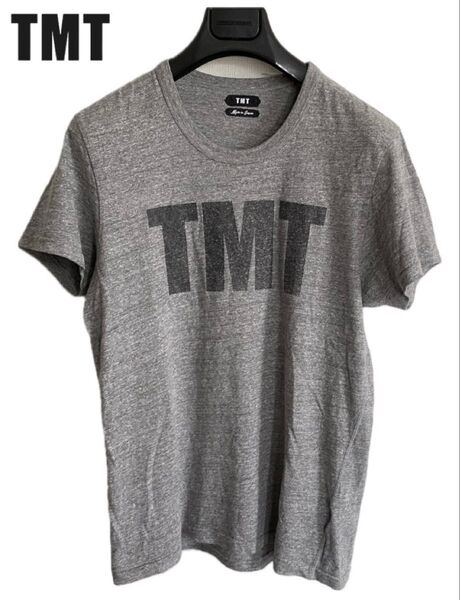 TMT(ティーエムティー) TCS-S19SP19 メランジ霜降りグレー ロゴデザインTシャツ MADE in JAPAN