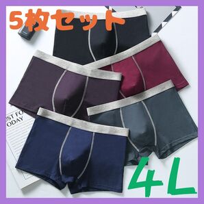15 メンズ ボクサーパンツ 5枚セット 4L 5XL 5色 抗菌 コットン 通気性 立体的 抗菌 吸湿性 アンダーウェア