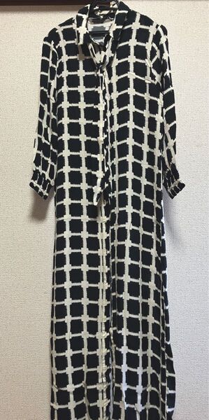 ZARA ロングワンピース ブラウス ボウタイ付き