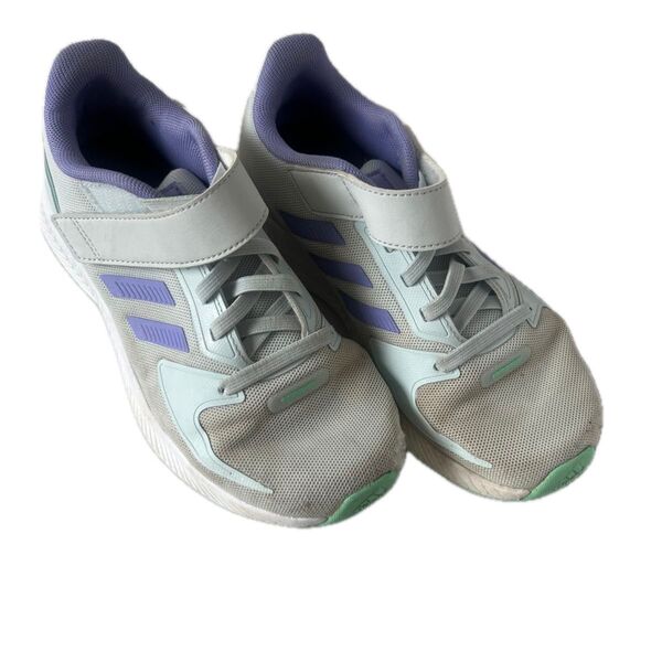 adidas 子供用スニーカー マジックテープ 20cm 紫 パープル グリーン パステルグリーン