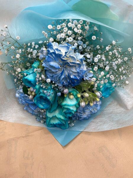生花Blue花束涼しげな雰囲気