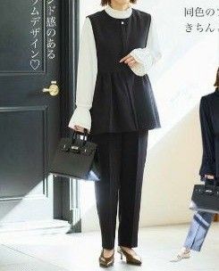 LL しまむら 田中里奈 mysa ジレ ベスト 七五三 保護者会 通勤 通学 黒