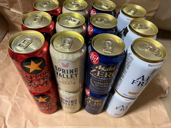 サッポロ 黒ラベルエクストラ スプリングバレー サントリーオールフリー アサヒゼロビール ノンアルビール まとめて24缶セット新品