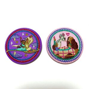 ディズニー刺繍缶バッジビスケット 2個セット