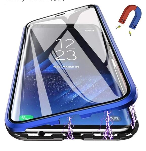 Samsung Galaxy S23 FE ガラスケース 透明 両面 強化 ガラス 360°全面保護 磁気吸着