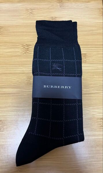 BURBERRY 靴下 メンズ ブラック チェック柄 新品未使用 25〜26cm