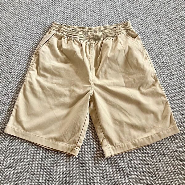 ショートパンツ ハーフパンツ ベージュ ウエストゴム カジュアル バスケウェア ゼビオ Lサイズ