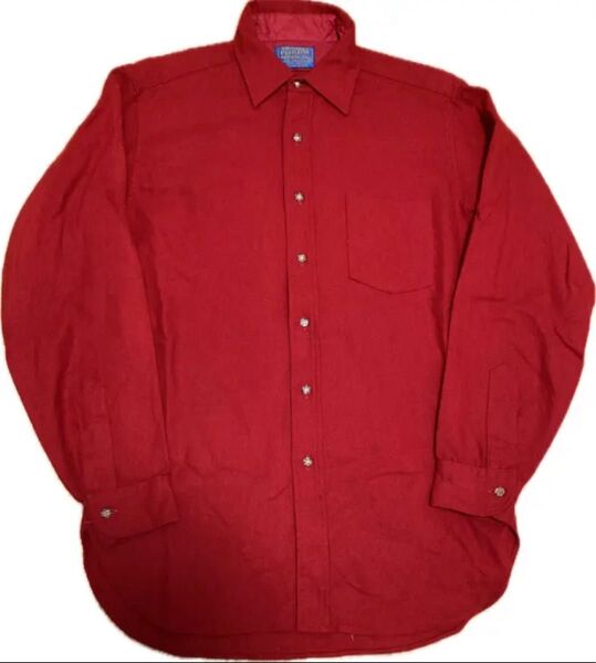 70's PENDLETON WOOL shirt 赤 ペンドルトン 長袖 ビンテージ