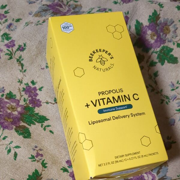 新品 プロポリス+ビタミンC、12パック、各8ml (プロポリス100mg、ビタミンC 1,000mg ) 栄養補助食品