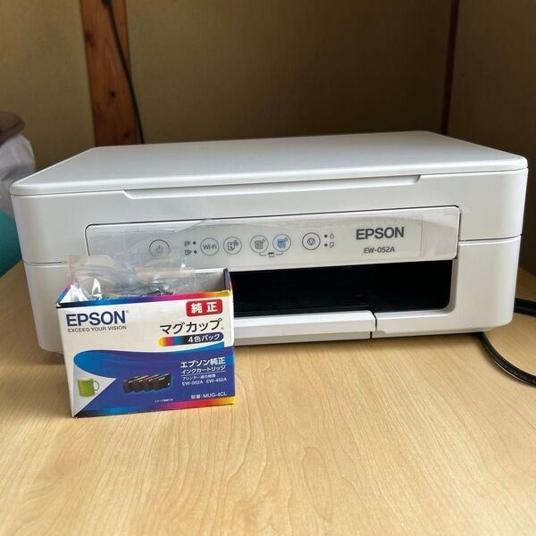 EPSON EW-052A インクジェットプリンター 本体 & 純正インク3色