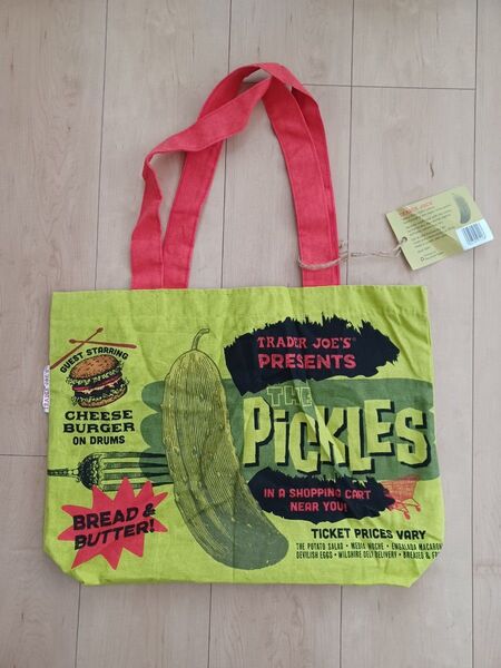 未使用 タグ付き Trader Joe's エコバッグ ピクルス柄 トレーダージョーズ
