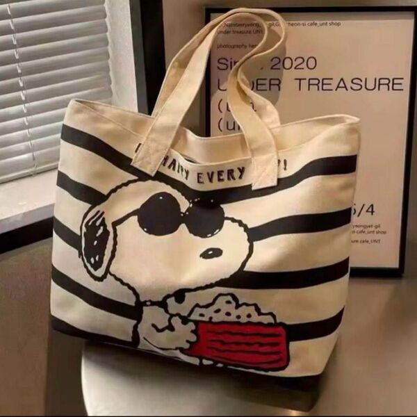 スヌーピー キャンバスバッグ トートバッグ 大容量 SNOOPY トートバッグ バッグ キャンバス スヌーピー