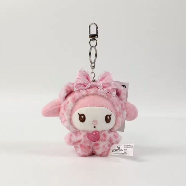 マイメロディ ギャルクマ ヒョウ柄 マスコット キーホルダー ピンク