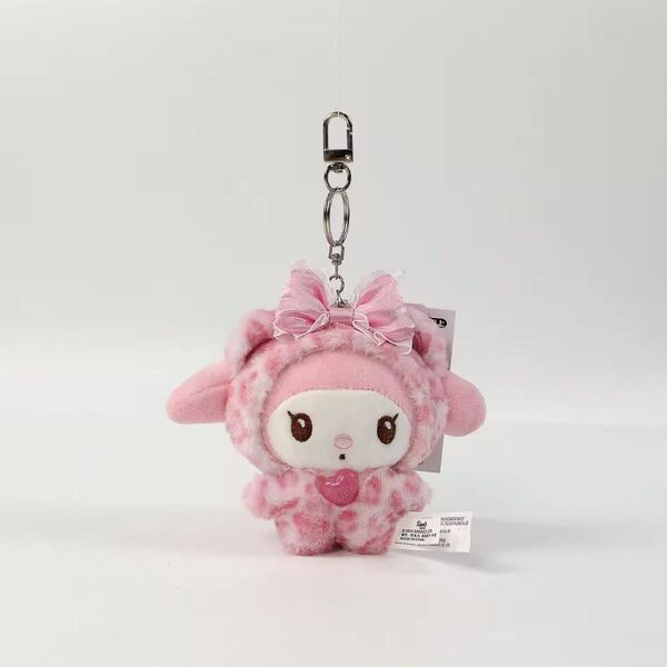 マイメロディ ギャルクマ ヒョウ柄 マスコット キーホルダー ピンク