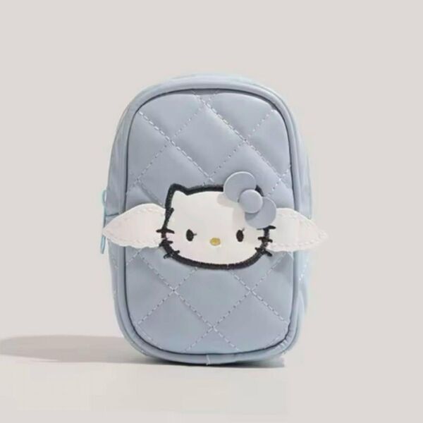 ハローキティ ミニポーチ 小物入れ 収納ポーチ キルティング ブルー ハローキティ ポーチ サンリオ SANRIO