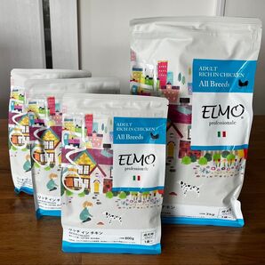 ELMO エルモプロフェッショナーレ ドッグフード チキン 成犬用 3kg×1袋 800g×3袋 計4点セット