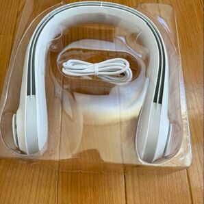 首掛け扇風機 携帯扇風機 ネッククーラー首掛けクーラーusb充電式熱中症対策 白