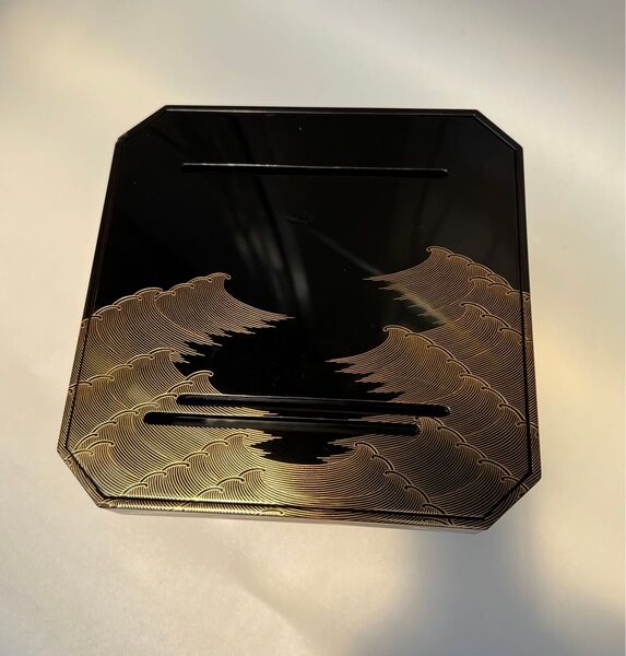 蒔絵 アンティーク 月見台 俊勝 時代物 茶道具 大正 輪島塗 漆器 波 蒔絵盃 沈金 青海波