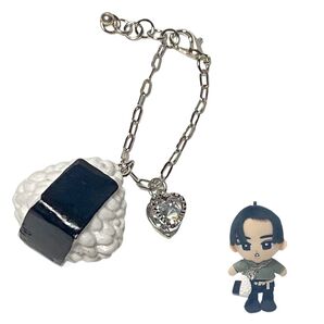 S60-2 ハンドメイド すのチルアクセサリー おにぎり ぶら下がるシリーズ チェーン *ぬいぐるみは付きません