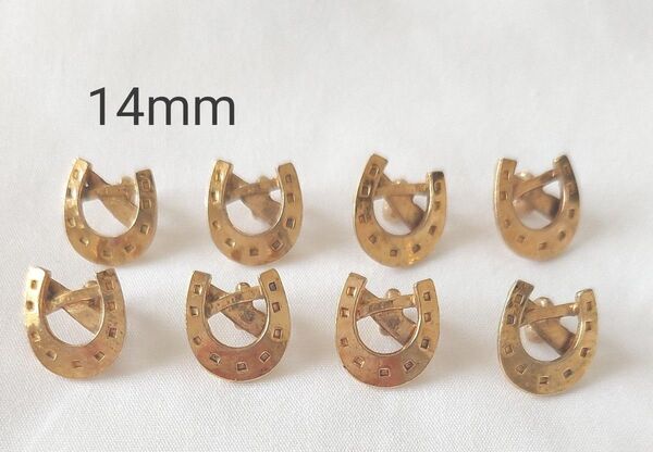 ホースシュー(馬蹄)ゴールドアンティークボタン 14mm 8個