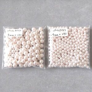 パールビーズ 6mm/4mm ホワイト