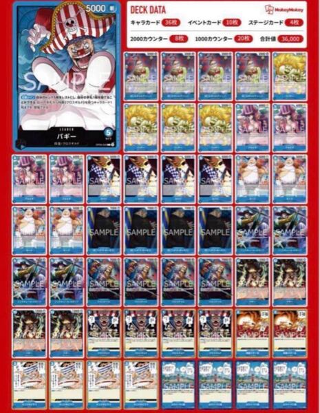 ワンピースカードゲーム構築済みデッキ 青バギーデッキ