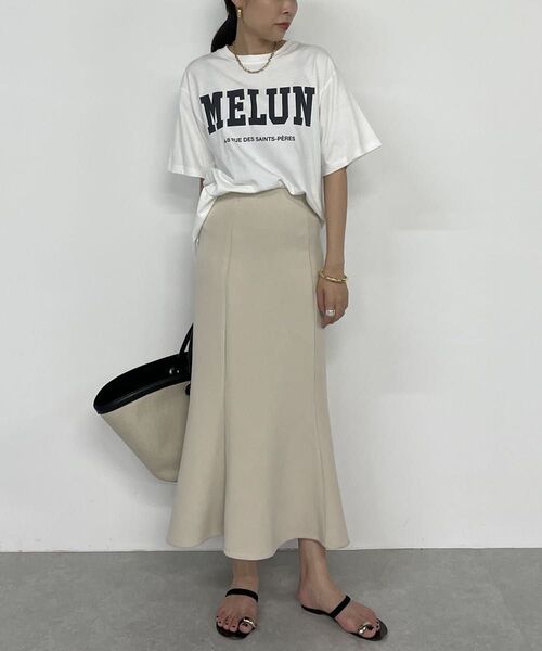 Loungedress ラウンジドレス ポンチマーメイドスカート ライトベージュ M フレアスカート タイトスカート