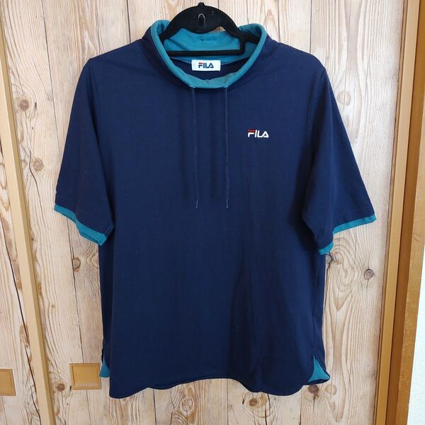 クーポンで200円引き FILA 半袖トップス LLサイズ ネイビー