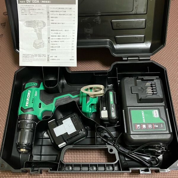 HiKOKI(ハイコーキ) 10.8V コードレス振動ドライバドリル DV12DA(2ES)蓄電池2個 充電器 ケース