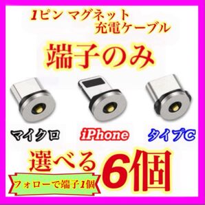 【超激安】便利 選べる端子 マグネット充電ケーブル端子 6個