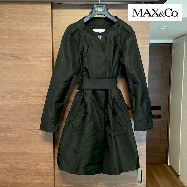 ☆MAX&Co マックスアンドコー ブラック トレンチ スプリングコート『38』☆