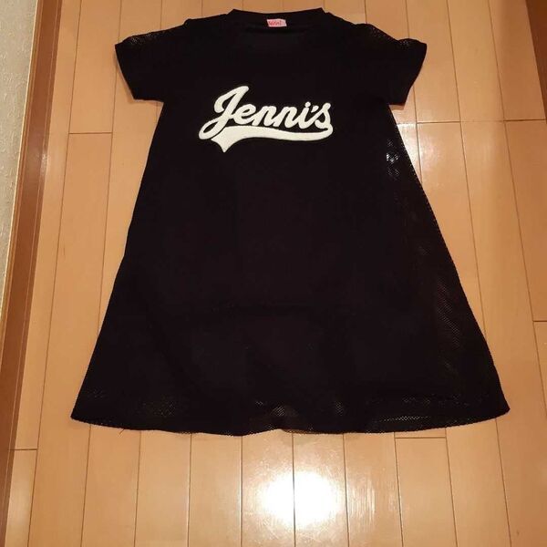 ジェニィJenni半袖黒メッシュスポーティワンピース160サイズ