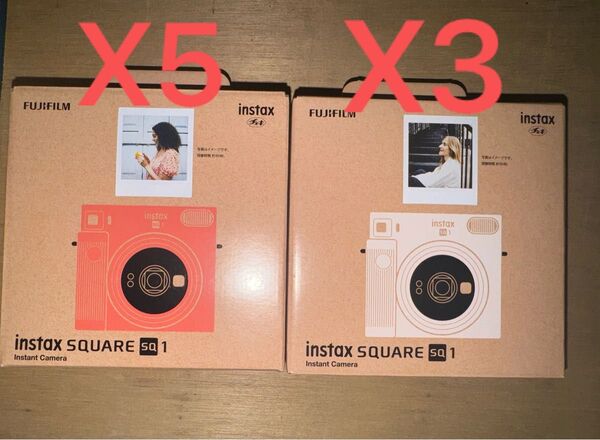 【新品未開封8点セット】富士フィルム instax SQUARE SQ1 本体 オレンジ *5 + ホワイト*3