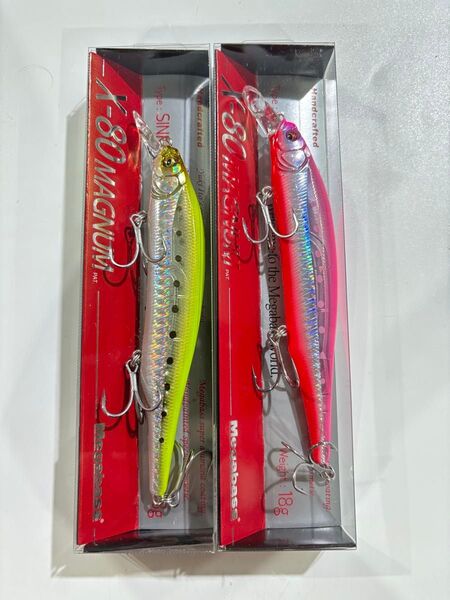 メガバス X-80マグナム HT CHARTBACK IWASHI・HT HIRAME PINK IWASHI ヒラメピンクイワシ